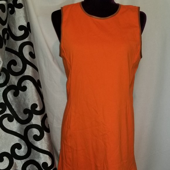 Lauren Ralph Lauren LARGE Dress Orange Sleeveless - Picture 1 of 9
